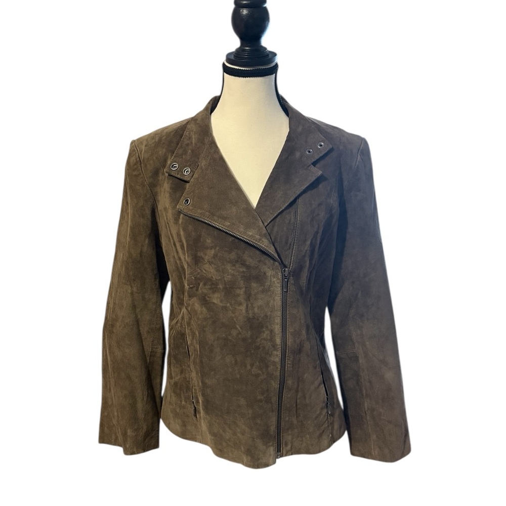 Alfani Suede Brown Leather Jacket
